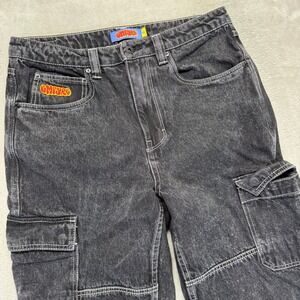 EMPYRE Jeans Men's 30x28 Black Cargo Skater Baggy Wide Leg Dark Wash Denim‎